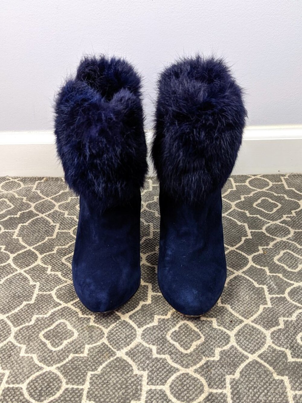KAT MACONIE Fur Suede Lleather Heel Boots Sz 9B